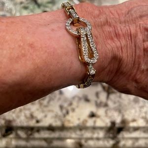 Rhodium plated gold and CZ tennis bracelet